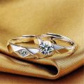 Luxury Design Silver Alloy Finger Ring For Couple - Ring For Girls.