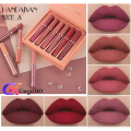 HANDAIYAN 6 Colors Long Lasting Velvet Lips Tint Liquid Lipsticks Waterproof Non-Stick Cup Lipgloss Gift Set (A). 