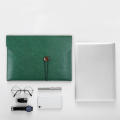Leather File Folder Lightweight Fashionable Button Closure Document Bag A4 Size Briefcase for Office Supplies School Use. 