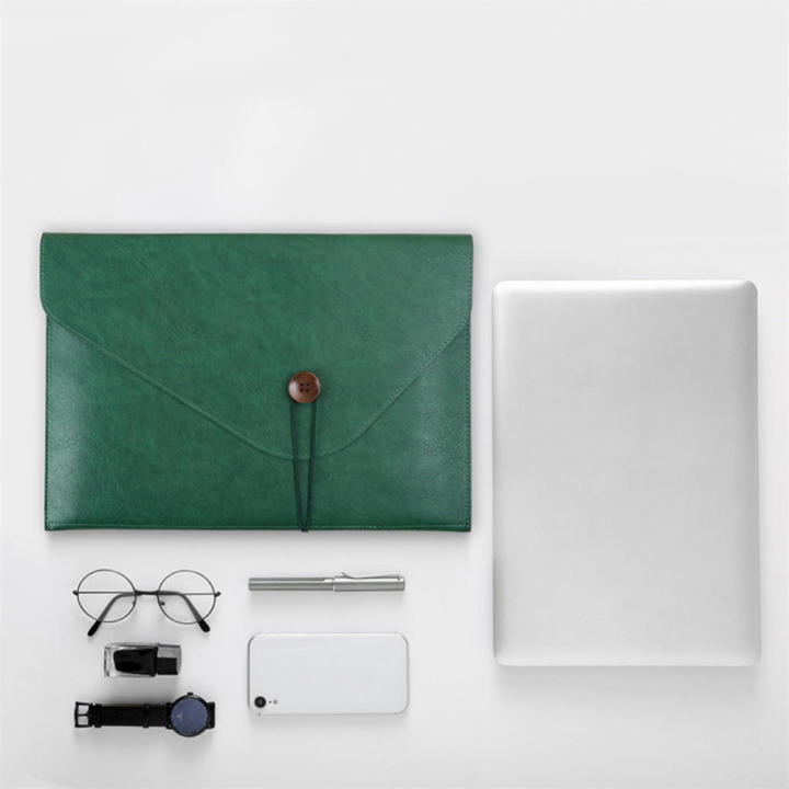 Leather%20File%20Folder%20Lightweight%20Fashionable%20Button%20Closure%20Document%20Bag%20A4%20Size%20Briefcase%20for%20Office%20Supplies%20School%20Use%20-%20Image%205