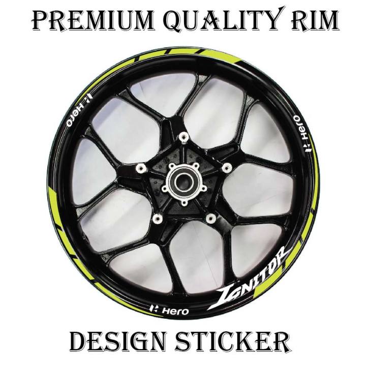 Ignitor | Hero Ignitor | Pleasure | Achiever | Thriller | xtreme | Karizma XMR | Hero Rim sticker Malti colour | Wheel Stickers Reflective Decals for Motorcycle Rim Tape Strips -Wheel Stickers rim sticker Decals for Motorcycle Rim Tape