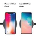 2pcs K8 10W Universal Aluminum Alloy Phone Wireless Charger, Specification:with 1m Cable.