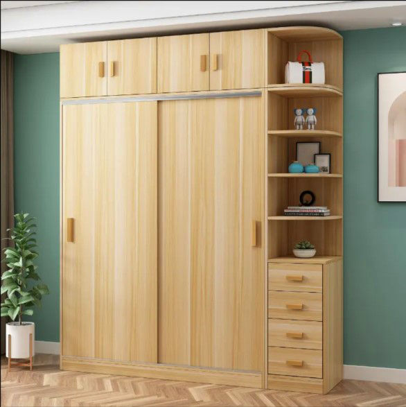 Minimalist%207/4%20Fit%20Sliding%20Door%20with%20Top%20Cabinet%20&%20Side%20Cabinet%20Modern%20House%20Bedroom%20Almirah,%20Clothe%20Shelf%20Storage%20with%20Coat%20Hanger%20Storage%20Wardrobe%20-%20Image%205