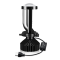 2 PCS Y9 H4 LED Projector Headlight Black Aluminum with Fan Cooling Automobile Hi Lo Beam Bulb.