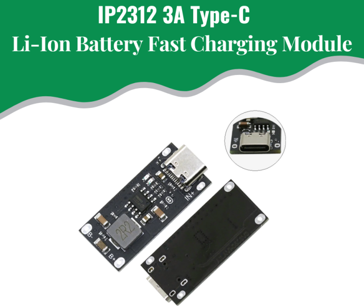 Type-C USB Polymer Ternary Lithium Battery 18650 Quick Charging Module 3A Fast Charging Board-1Pcs