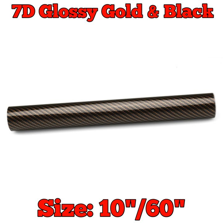 New 7D Glossy Gold & Black Sticker For Car Interior Designing.