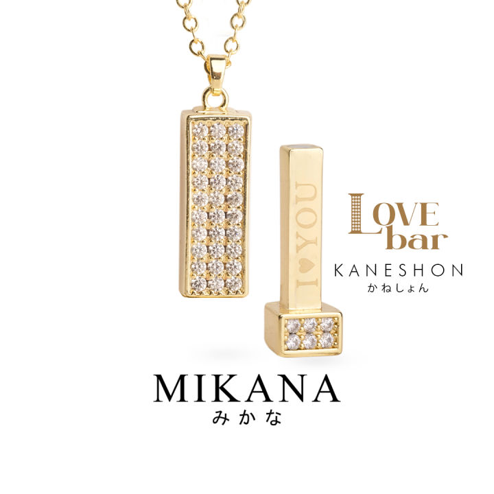 Mikana Valentines Love Stone 18k Gold Plated Projector Pendant Necklace Collection Accessories For Women fashion korean free shipping sale japanese lovestone gift box