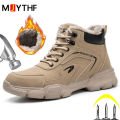 【selevn roind】 Winter Work Safety Shoes Men Safety Boots Anti-smash Anti-stab Work Shoes Sneakers Steel Toe Shoes Male Work Boot Indestructible.