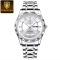 Podedagar 615  Men's Luxury Brand Watch, Waterproof, Luminous, Week Date, Stainless Steel, Quartz. 