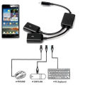 Dual Micro USB OTG Hub Host Adapter Cable for Tablet PC and Smart Phone.