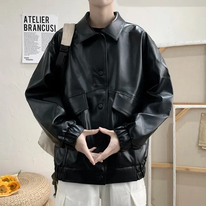 Jackets%20Men%20Pu%20Leather%20Retro%20Pockets%20Loose%20Korean%20Style%20Trendy%20Outwear%20Plus%20Size%20Cargo%20Tactical%20Daily%20Handsome%20All-match%20Clothes%20-%20Image%203