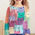 Kawaii tops kids T shirt for girls tee shirt from 9 to 12 years Korean children's clothes 2023 autumn girl's animals T-shirts. 
