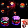 Children LED Light-up Music Wood-Like Peg-top Hand Spinner Plastic Flash Gyro Toy Gift for Kids.