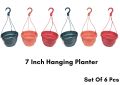 6 Piece Hanging Plantter 7 Inch Planter Tubs 7 Inch Hanging Pot-BP Plastic 7 Inch Hanging Planter Pot-Railing Pot-Garden Equipment-BP Hanging Planter. 