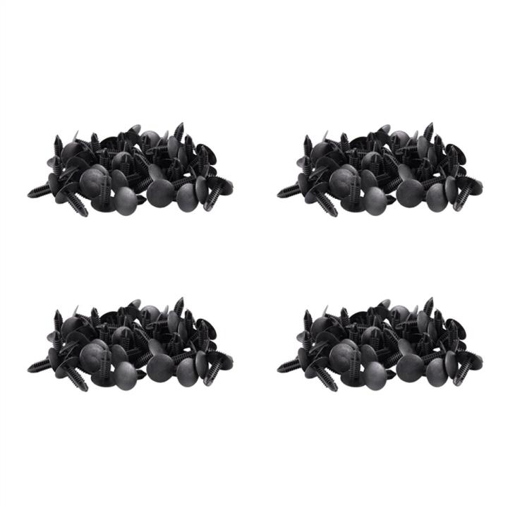 Uxcell 50pcs Black Plastic Trim Clips - 6.5mm Hole, Christmas Tree Style Rivets