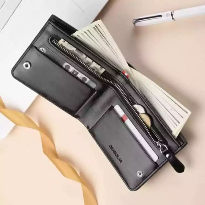 Short stylish Leather Wallet Money bag For man