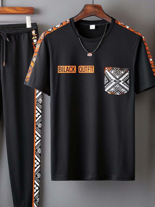 Drop%20Shoulder%20Black%20OUTFITE%20Style%20Mash%20T-Shirt%20and%20Trouser%20Combo%20for%20Men%20-%20Soft%20fabric%20and%20comfortable%20-%20Image%202