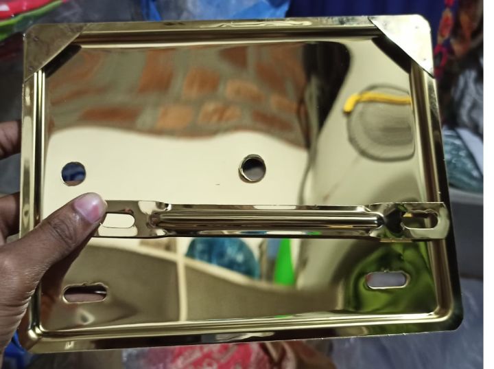 Motorcycle%20Number%20plate%20license%20plate%20caching%20cover%20with%20clam%20golden%20colour%20for%20all%20motorcycle%20-%20Image%202