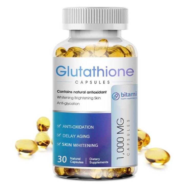 Glutathione Capsules (bitami) Powerful Whitening 1000mg to Reduce Dull Skin L-Glutathione Supplement  with Collagen Whitening Antioxidant Anti-Aging Boosting Immunity Capsules