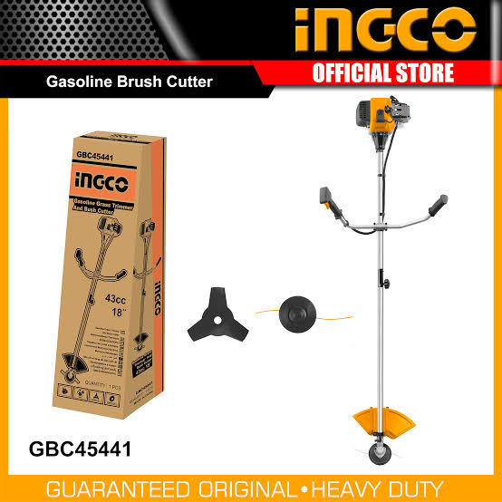 INGCO Gasoline Grass Trimmer / Cutter and Brush Cutter 43cc Powerful 2 Horse Power Motor | GBC45441