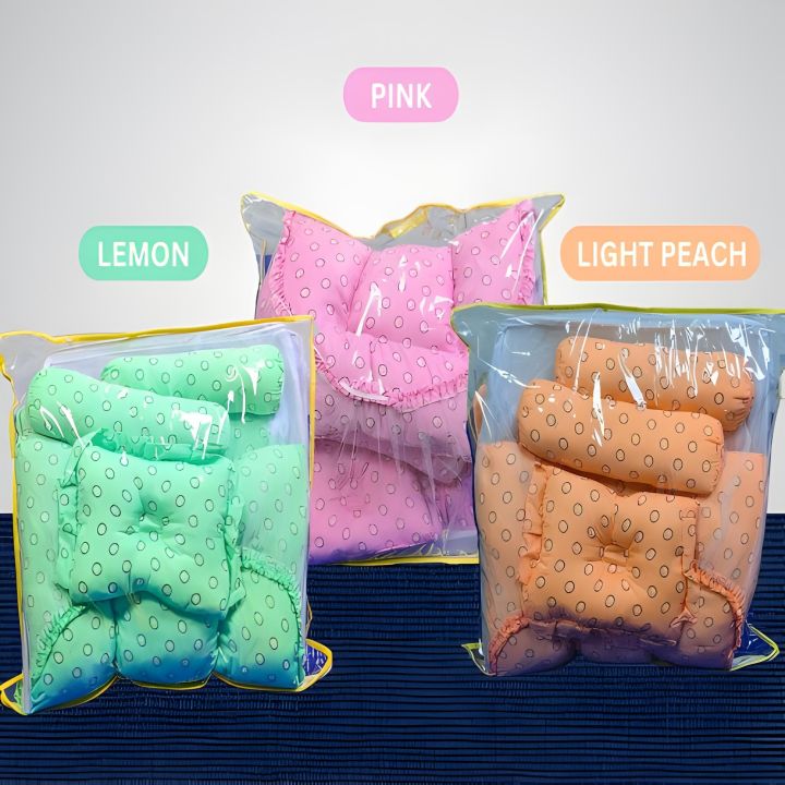 Baby Bed with 2 side pillow 1 Head pillow and 1 Big Soft bed