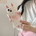 Cute pink Flower floral Phone Cases For iphone 13 14Pro Max 11 12 Case For iPhone 15 Pro Max Love heart Soft IMD Back Cover NEW. 