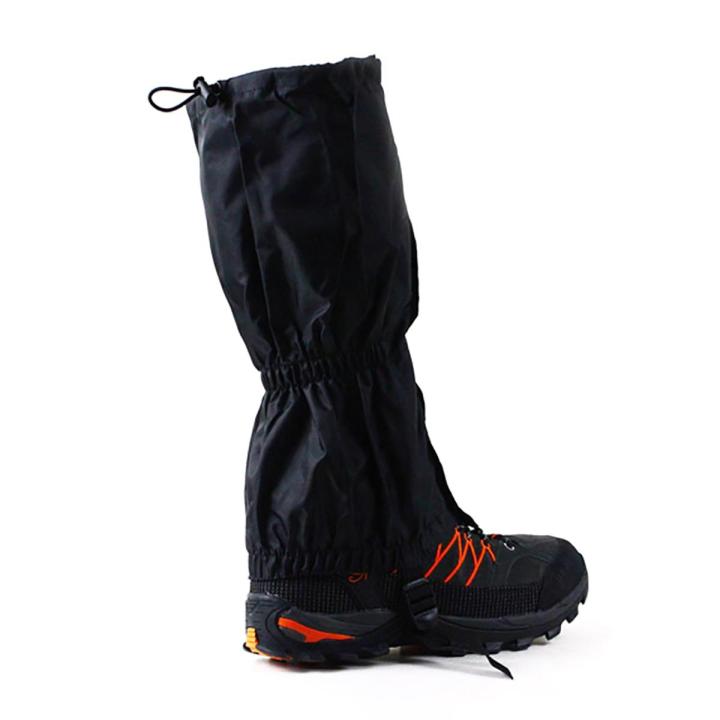 Unisex Black Waterproof Gaiter Leg Covers – 16" Height, Nylon, One Size, For Hiking, Skiing, Snow