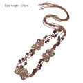 Bohemian Style Butterfly Rhinestone Woven Belt Handmade Wooden Bead Women's Belt Casual Vacation Style Waist Rope. 