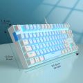 MageGee 75% Mechanical Gaming Keyboard with Blue Switch, LED Blue Backlit Keyboard, 87 Keys Compact TKL Wired Computer Keyboard. 