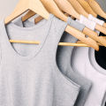 Men's Cotton Vest Men's Seamless Hurdle Sports Sweat-Absorbent Cotton White Inner Wear Summer Base Undershirt.