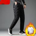 Winter Men's 90% White Duck Down Pants High Quality Slim Straight Snow Pants Warm Down Padded Trousers Male Clothing Y39.