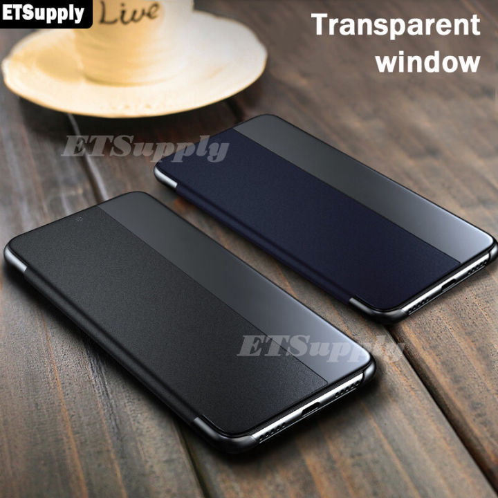 For OPPO Reno 11 Pro 5G Flip Cover Smart Window View Stand Holder Phone Case for OPPO Reno 11Pro PU Leather Casing