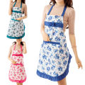 Apron Oil-proof Lady Dress Cotton Floral Pattern Apron Cover Home Kitchen Supplies.