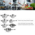 HG Stainless Steel Cookware Set Uniform Heat Conduction Pots Pans Stockpot Steam. 