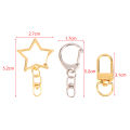 10Pcs Star Pentagram D-shaped Hollow Key Chain Rings Keychain DIY Accessories Lobster Clasp Keyring Jewelry Making Findings.