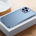 For iPhone 14 Pro Max Metal Frame Frosted PC Shockproof Phone Case. 