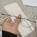 Minus Glasses Luxury Women Rimless Diamond Cutting Frame Myopia Eyeglasses Anti Blue Light Finished Prescription Eyewear Diopter. 