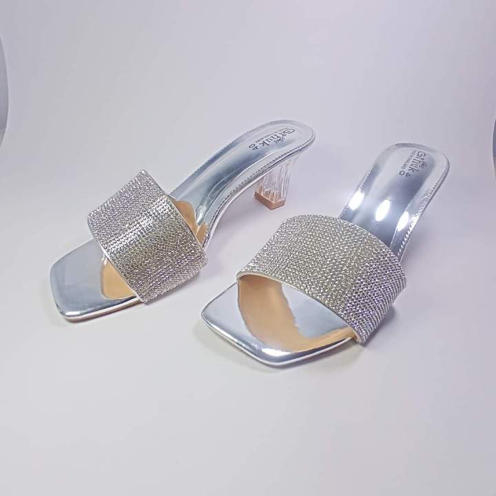 glass Box Balance Heel Shoes For Women