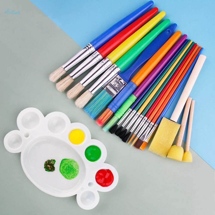 19x Paint Brush Set Watercolor Painting for Kids Adults Girls and Boys