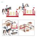 3x Equestrian Toy Set with Horse Horseman and Fence and Girls Kids. 