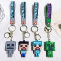 【Be worth】 Soft 3D Keychain Cute Fashion Doll Accessories Minecraft Game Figures Keyring For Women Men Bag Charms Pendant.