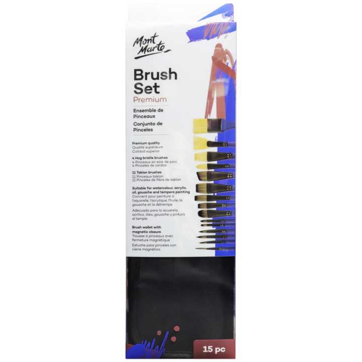 Mont Marte Brush Set in Wallet 15pc