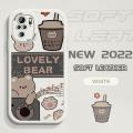 YYDS for Redmi Note 10 / Note 10S Back Cover Cute Bear Leather Case Soft Thin Drop Resistant Phone Case. 