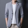 Men Men Formal Blazer Coat Business Men's Suit Coat Classic Lapel Double Buttons Straight Slim Fit Summer Men Thin Suit Coat.
