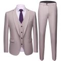 men's fashion 3 piece wedding suit fashion men's slim solid color business office suit sets large size men Blazer+pants+vest.