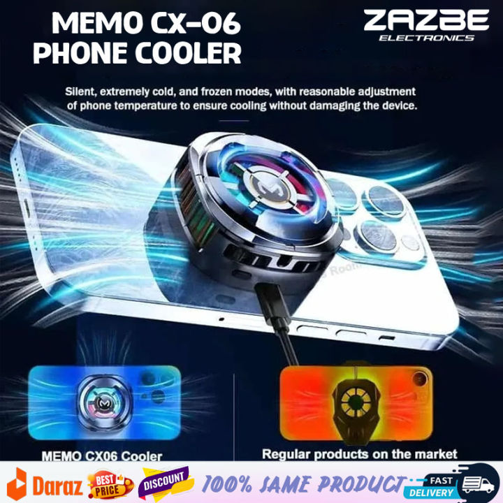 Gaming Cooler Memo CX06 Magnetic Phone Cooler-15W Phone Cooler Freeze Semiconductor Cooling Fan Radiator Gaming Cooler Phone Cooler