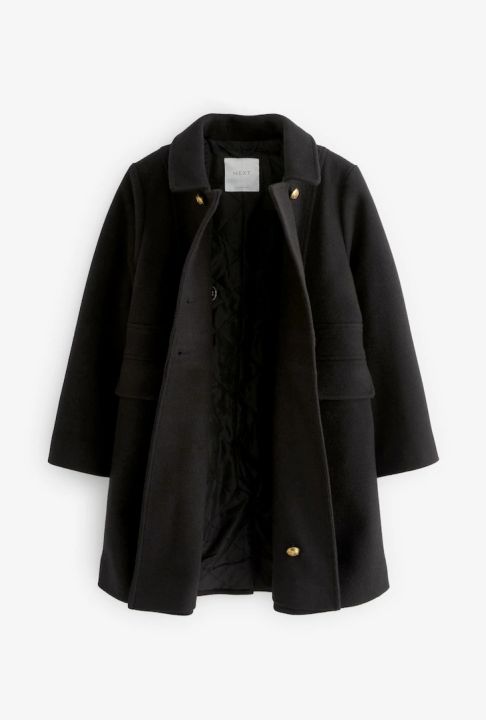 NEXT%20Black%20Color%20Military%20Wool%20Overcoat%20For%20Girl's%20(3-11yrs).%20-%20Image%205