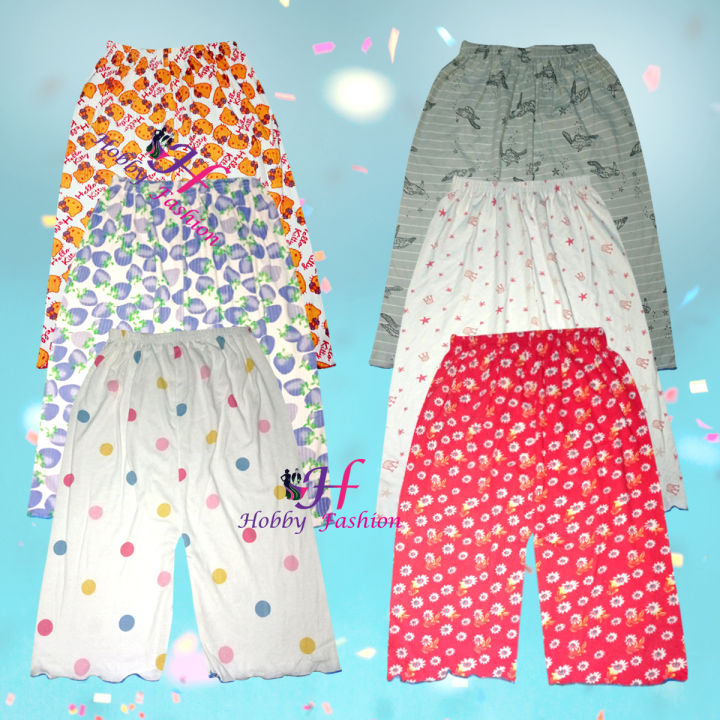 6 Pieces Printed Threea Quarter Pant for Kids By Any Color