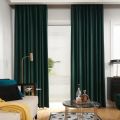 Nordic Velvet Curtains Olive Green Velvet Curtain Blackout Curtains Bedroom for Living Room Solid Color Stitching Curtain Custom.