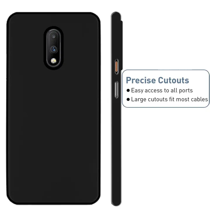 OnePlus%207%20Silicone%20Matte%20Flexible%20Soft%20Phone%20Case%20-%20Black%20-%20Phone%20Back%20Cover%20-%20Image%203